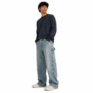 Obey Mens Carpenter Jeans Light Wash Blue Size 32‎ Streetwear Workwear Loose Fit